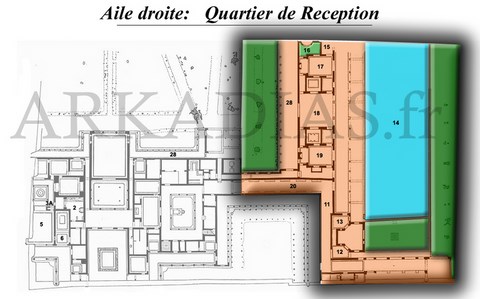 Plan du Quartier de reception de la villa de Poppée à Oplontis